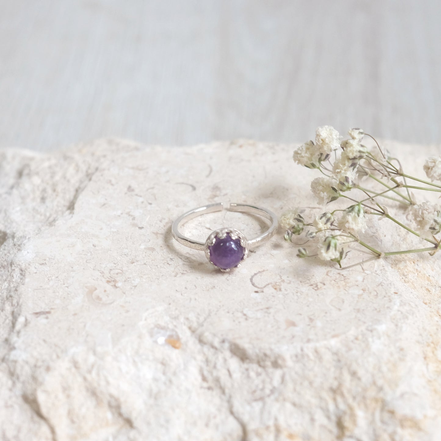 Planets – Sterling Silver Ring with Amethyst