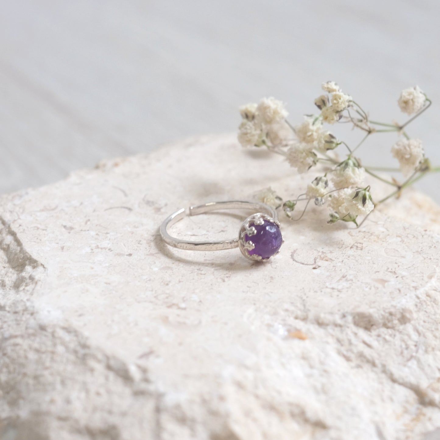 Planets – Sterling Silver Ring with Amethyst