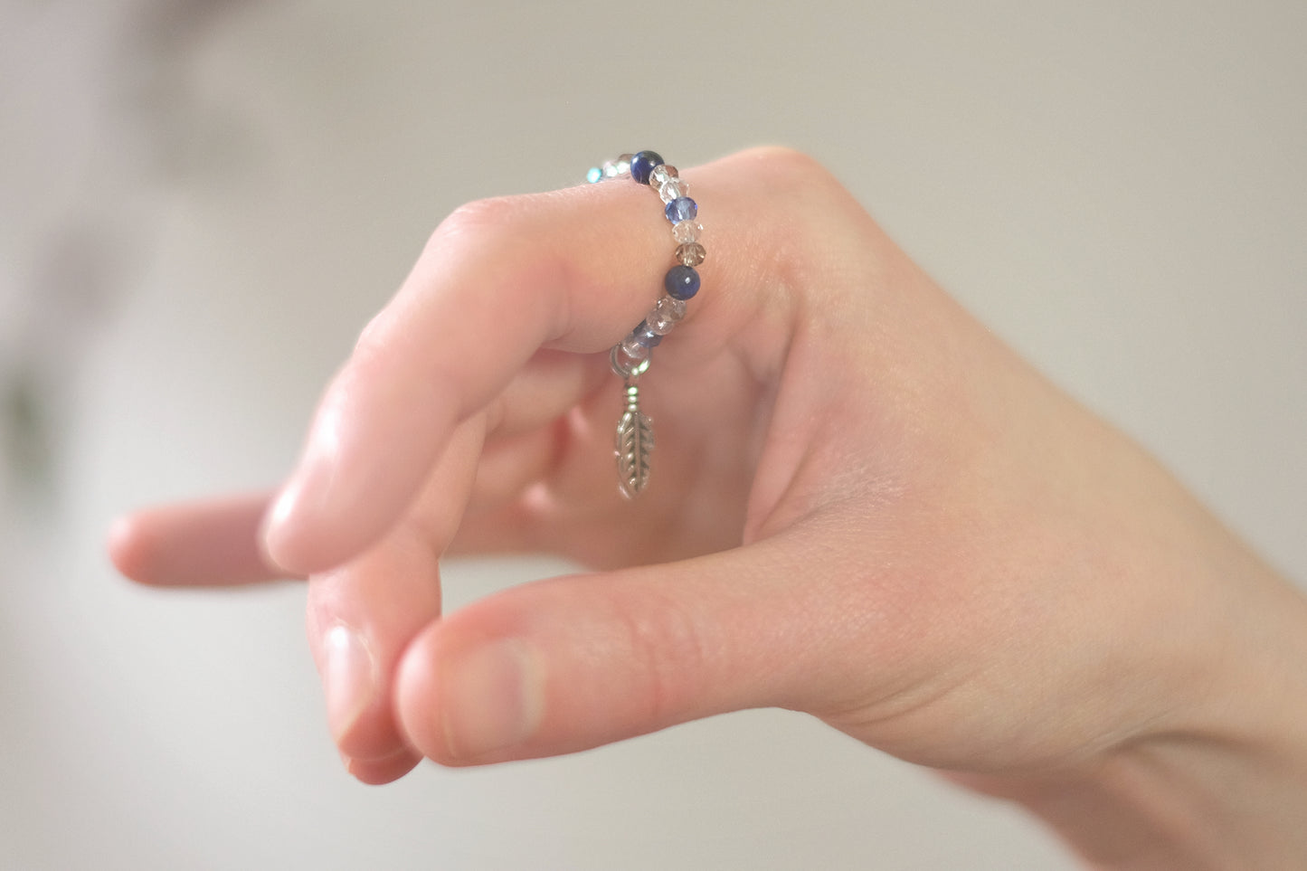 Bague en acier inoxydable avec sodalite