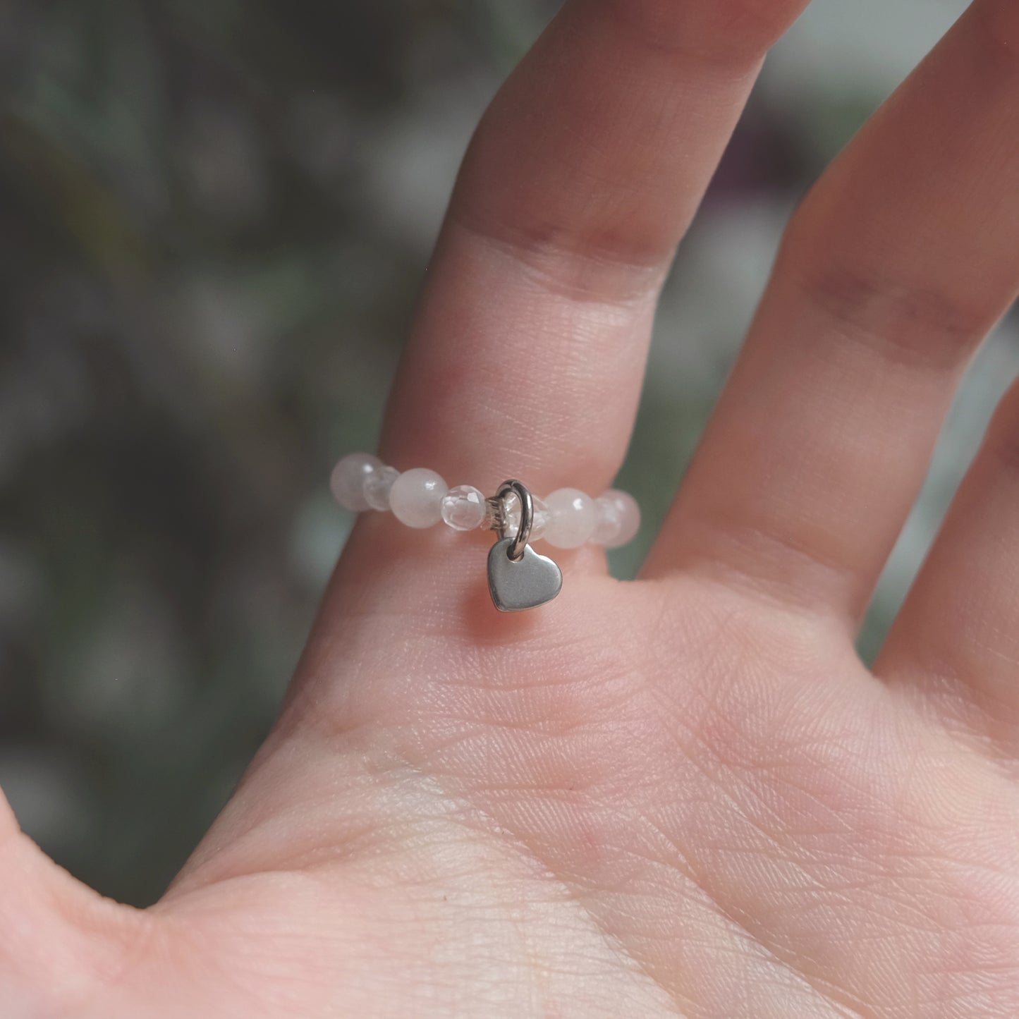 Bague en acier inoxydable avec quartz rose et perle naturelle