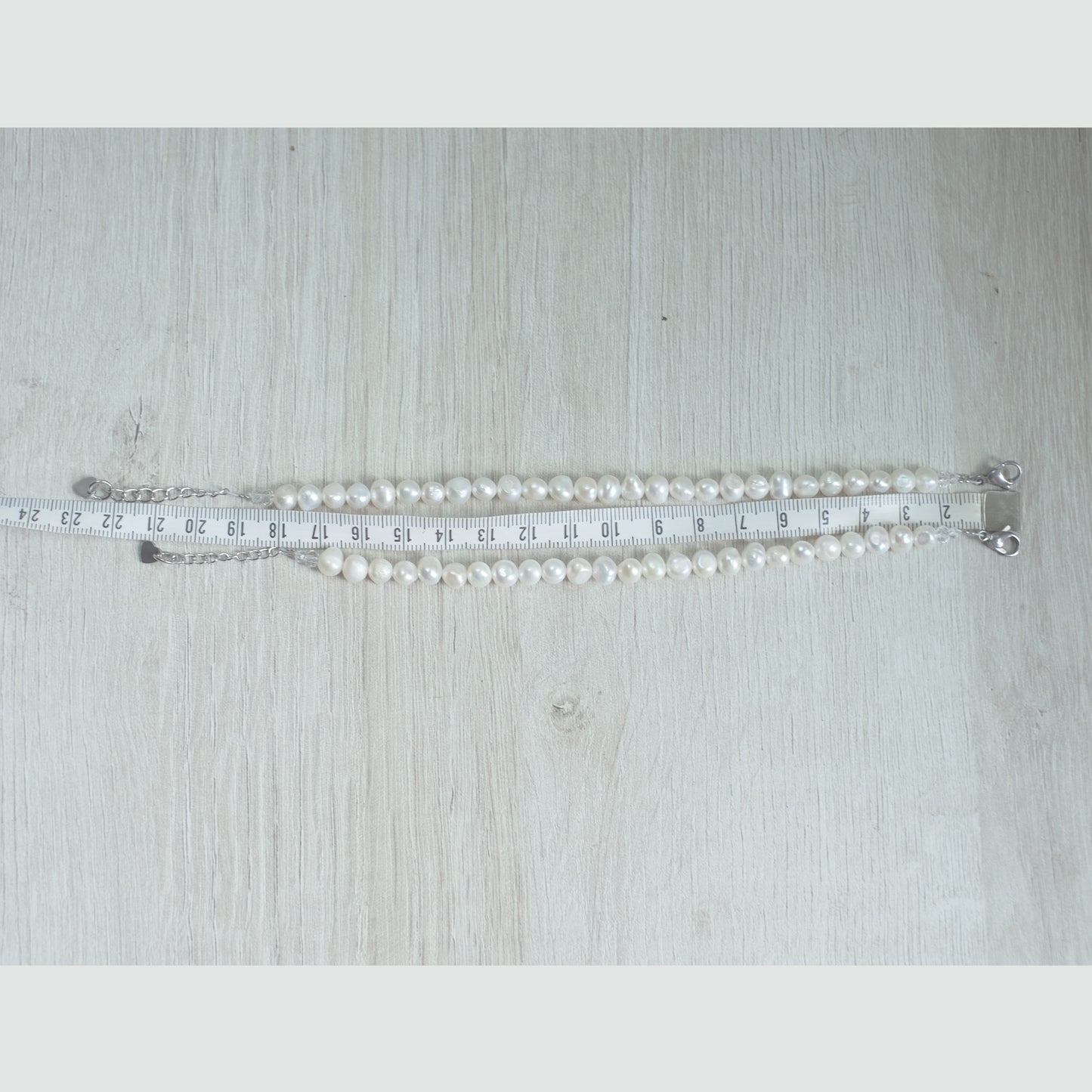 Stainless Steel Bracelet with Natural Pearls