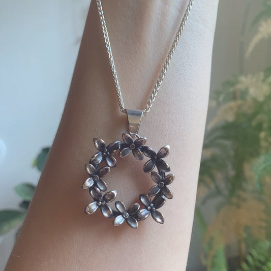 Collier Couronne de fleurs en argent sterling