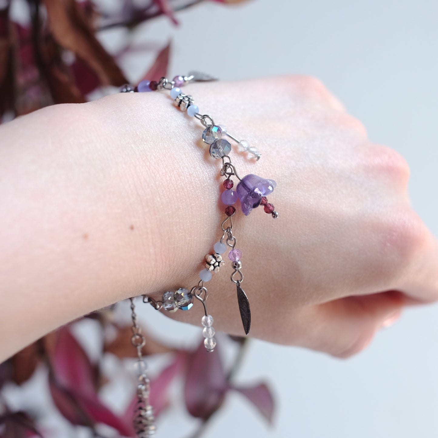 Bracelet Jardin Violet en acier inoxydable