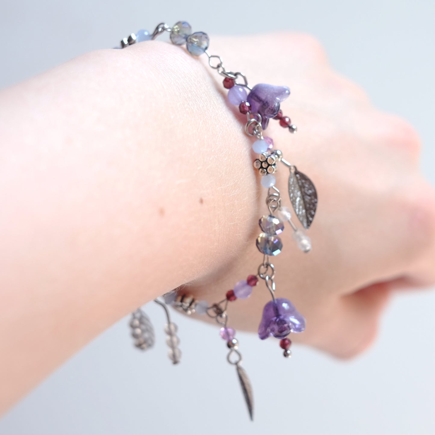 Bracelet Jardin Violet en acier inoxydable