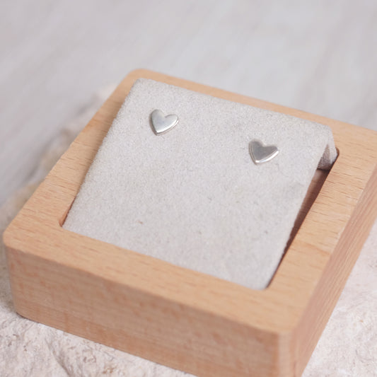 Tiny Heart Earrings – Sterling Silver