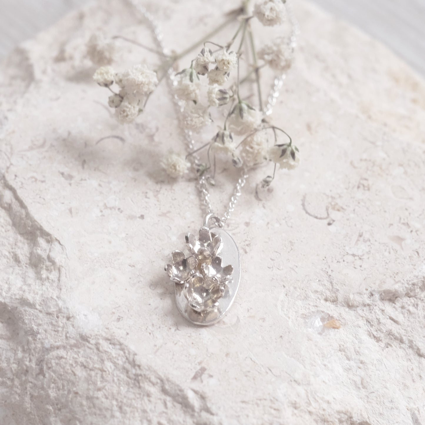 Collier 4 petites fleurs en argent sterling