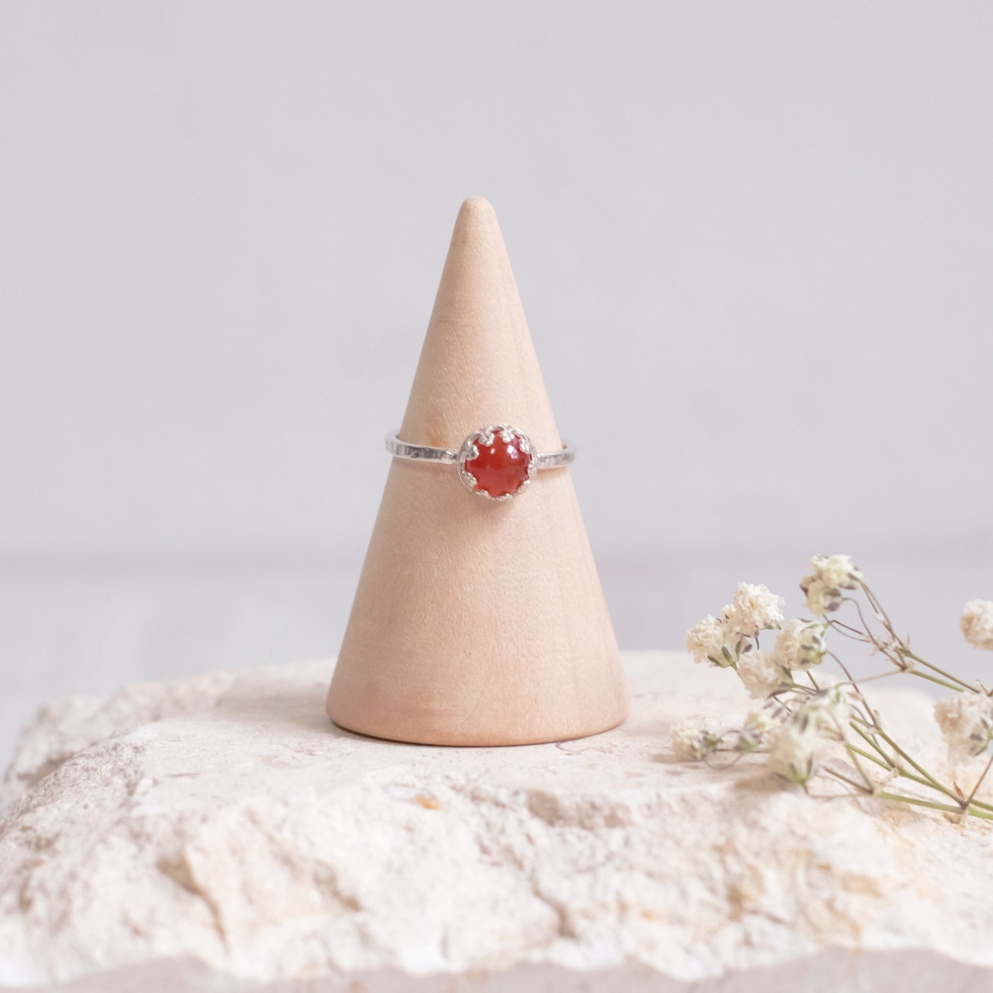 Planets – Sterling Silver Ring with Carnelian