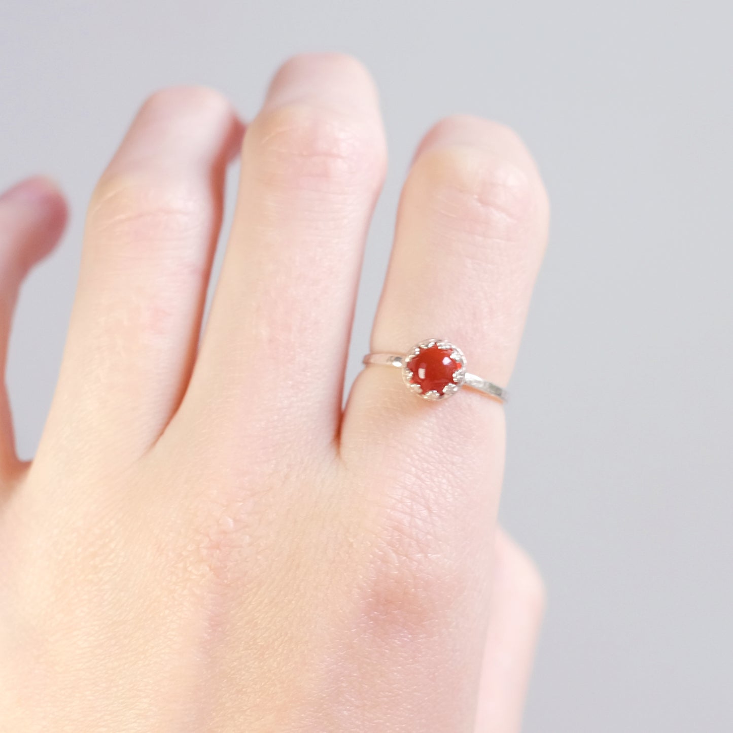 Planets – Sterling Silver Ring with Carnelian
