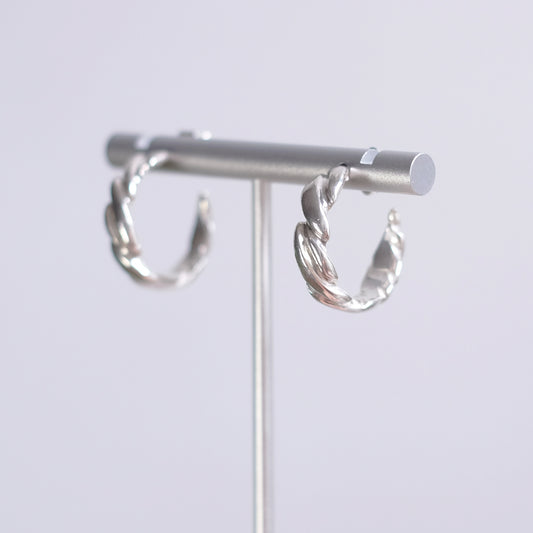 Twist Hoop Earrings – Sterling Silver