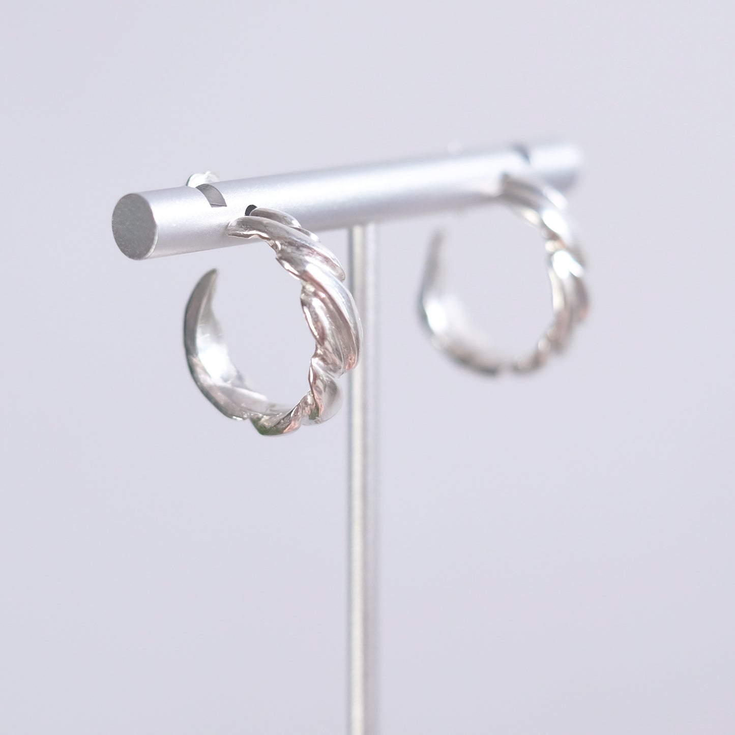 Twist Hoop Earrings – Sterling Silver