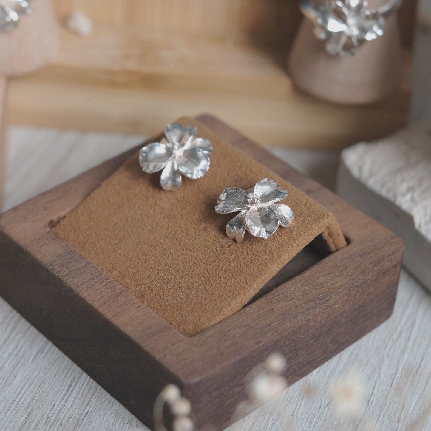 Iris - Boucles d'oreilles en argent sterling plaqué rhodium