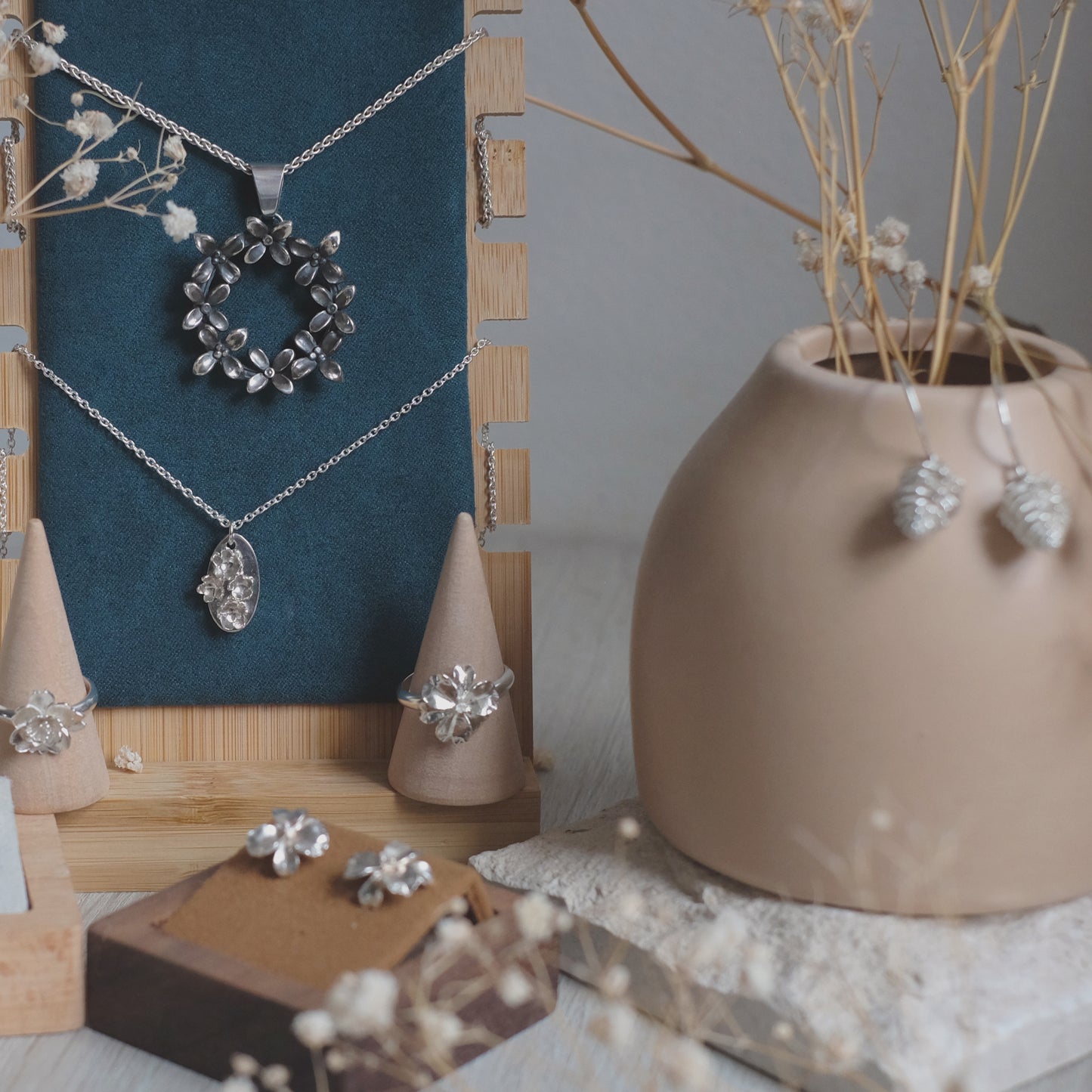 Collier Couronne de fleurs en argent sterling
