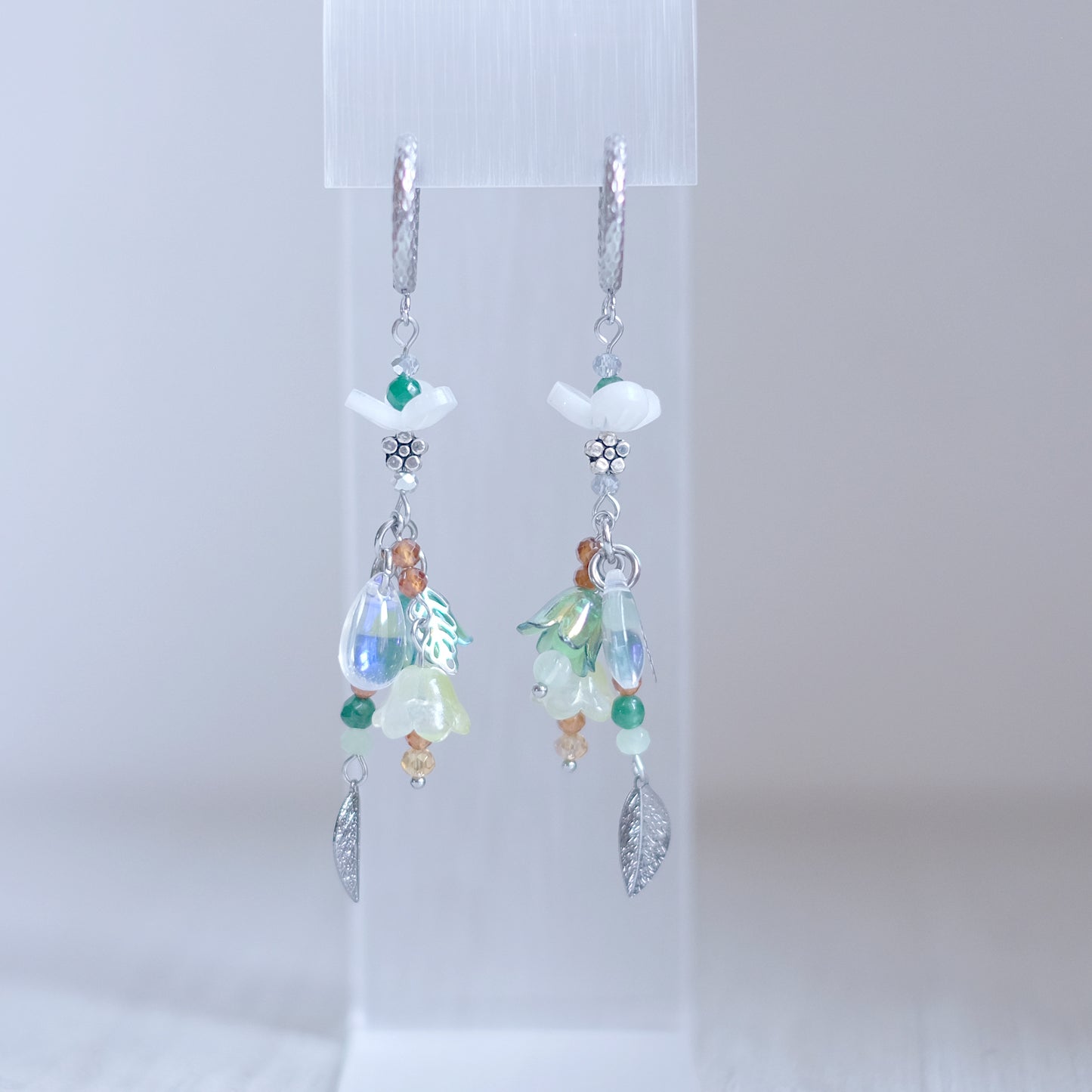 Forest Fairy Hoop Earrings – Silver Stainless Steel