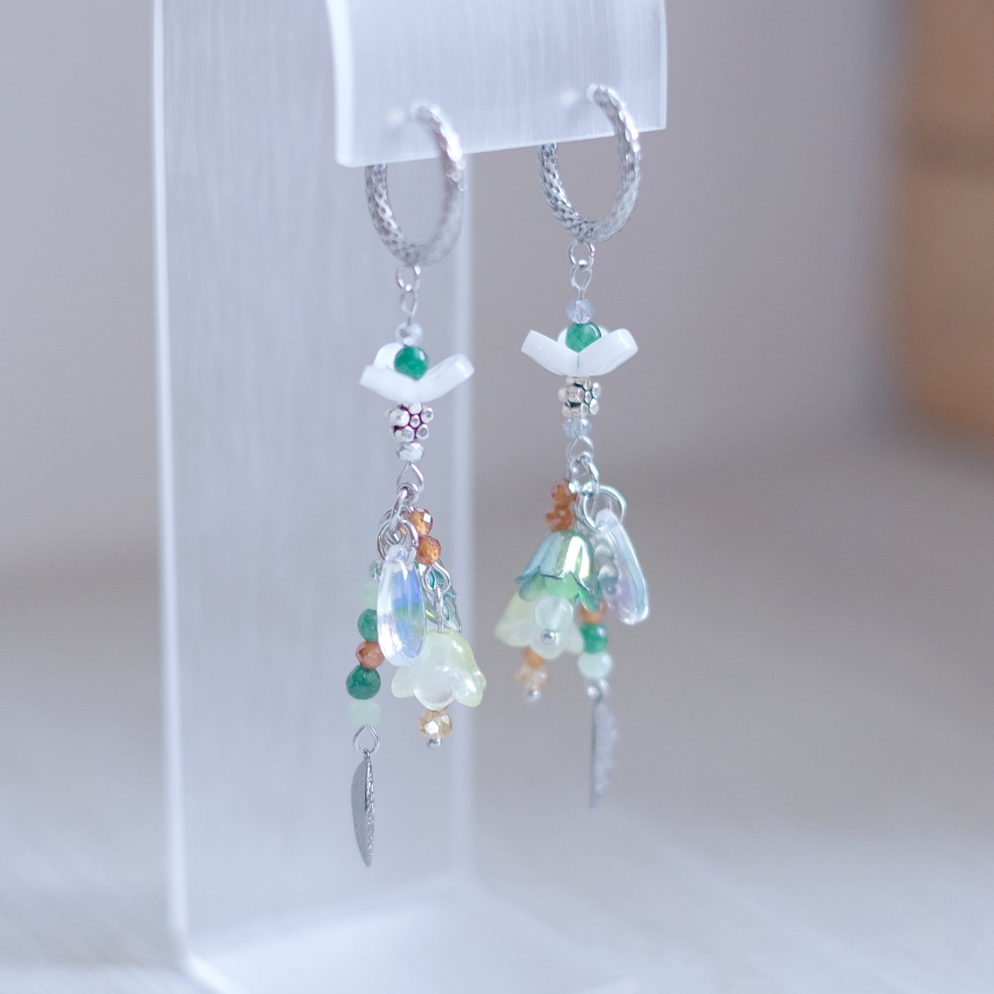 Forest Fairy Hoop Earrings – Silver Stainless Steel