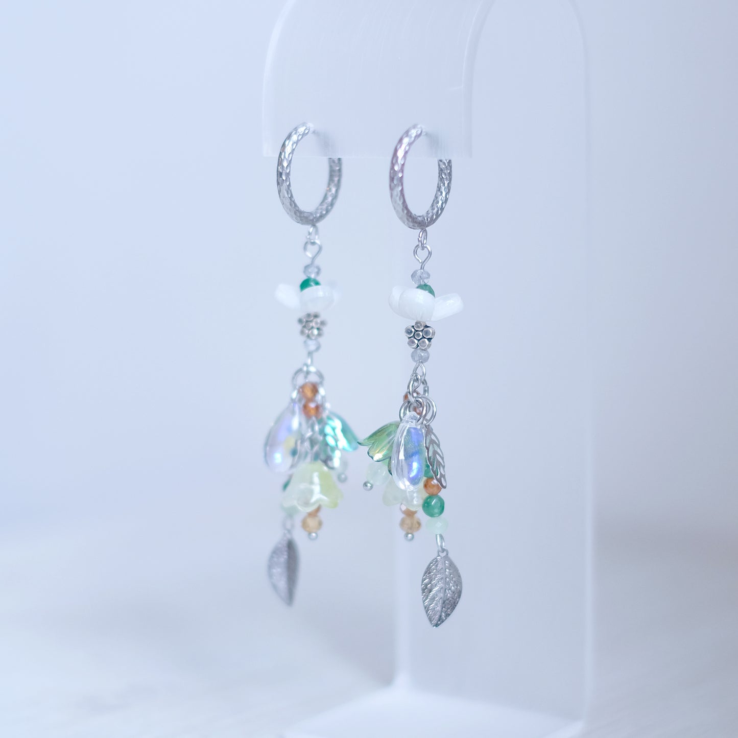 Forest Fairy Hoop Earrings – Silver Stainless Steel