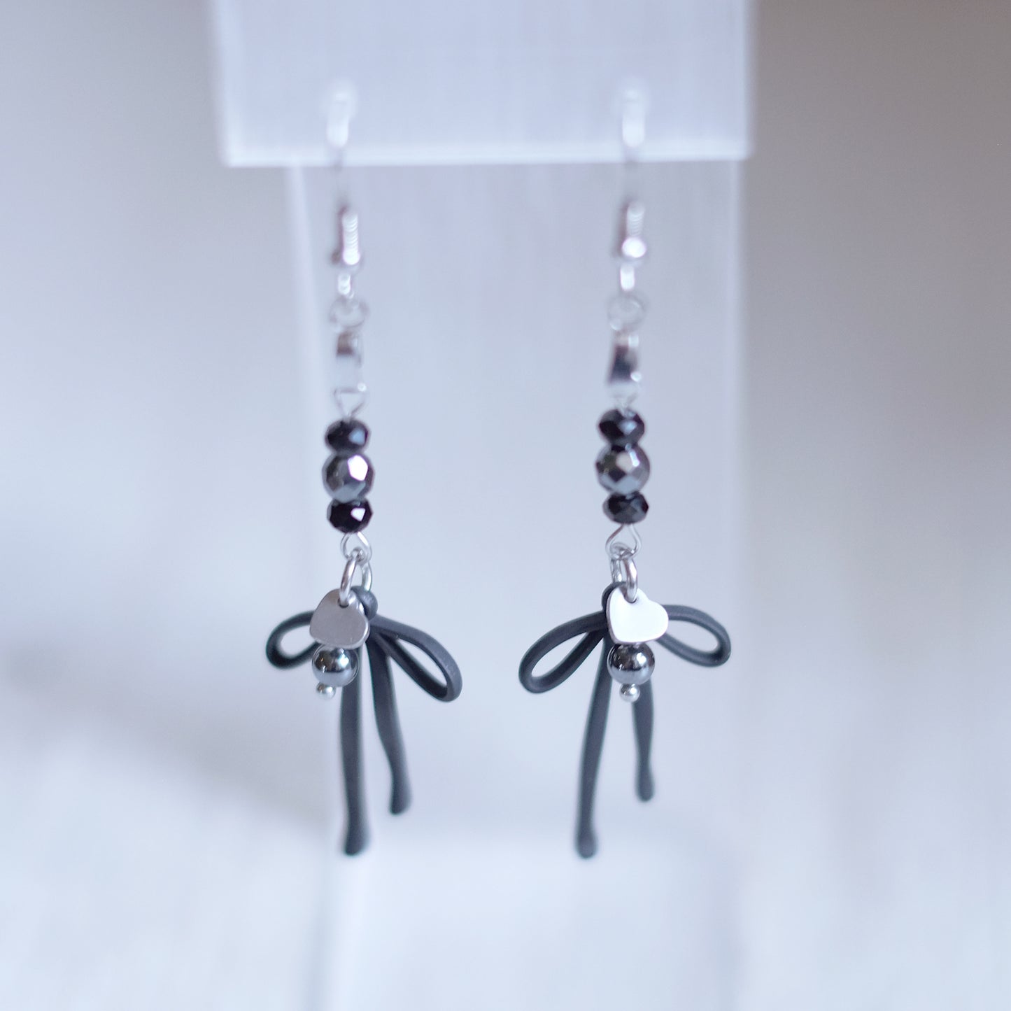 Coquettes Noires Earrings – Silver Stainless Steel