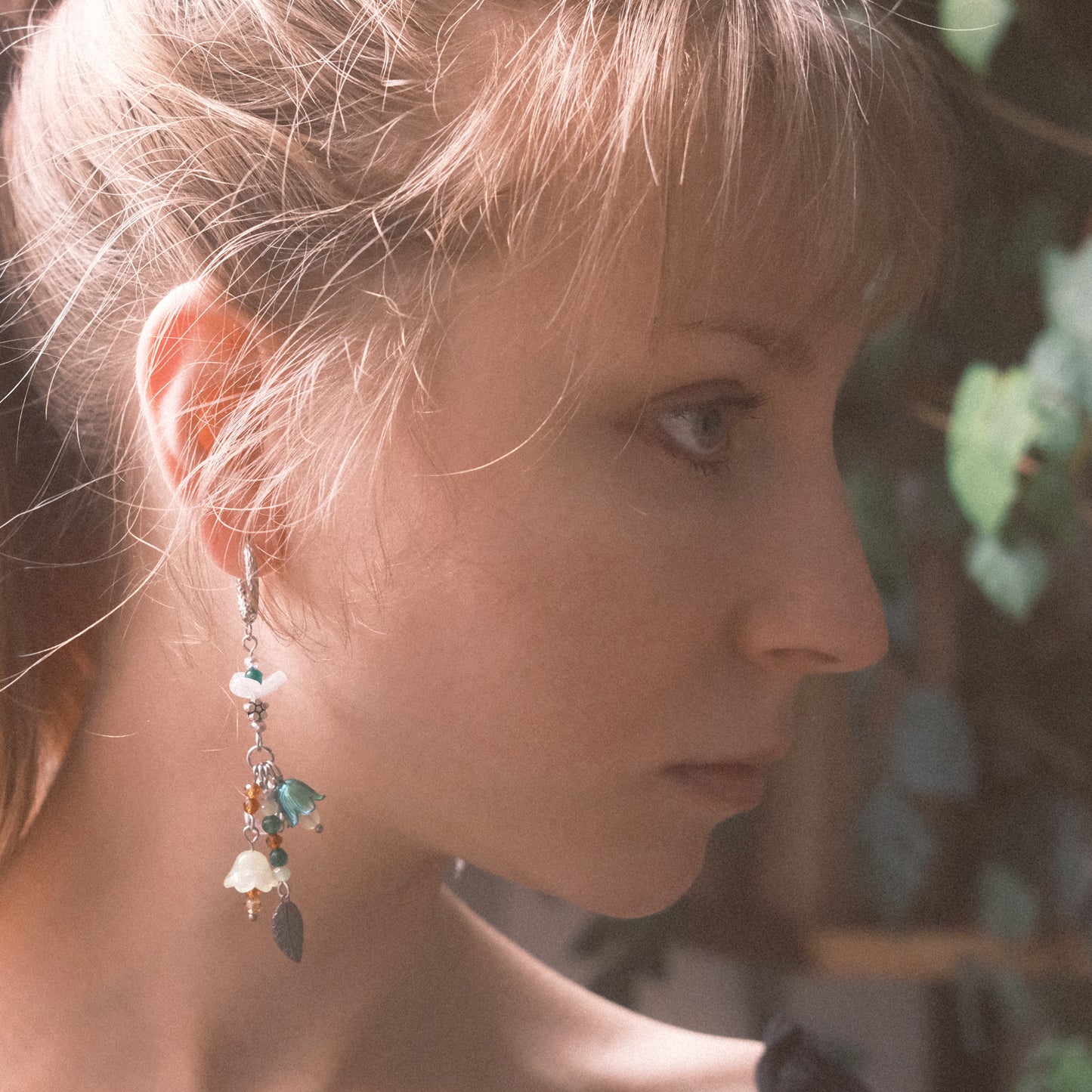 Forest Fairy Hoop Earrings – Silver Stainless Steel