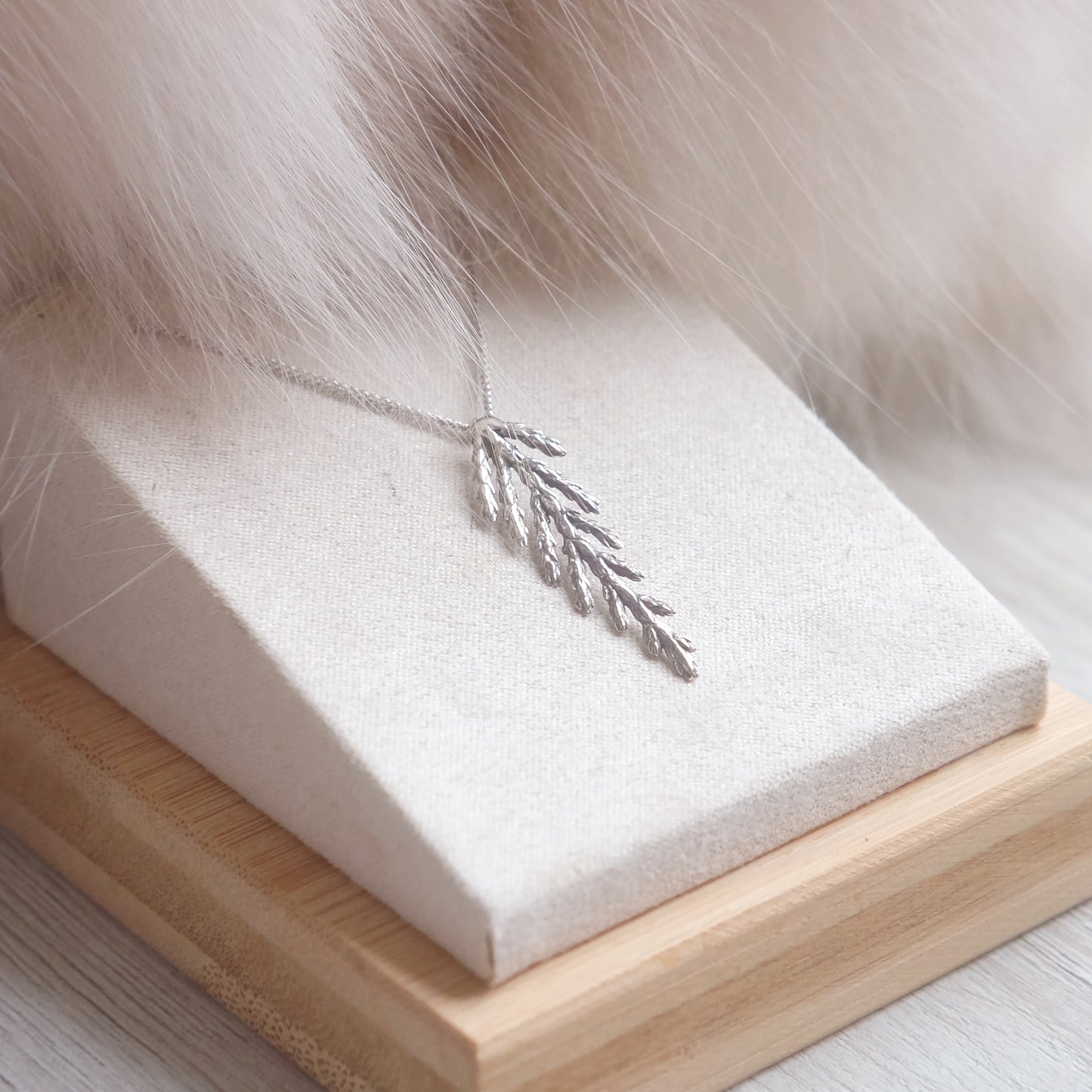 Small Cedar Branch Necklace – Sterling Silver