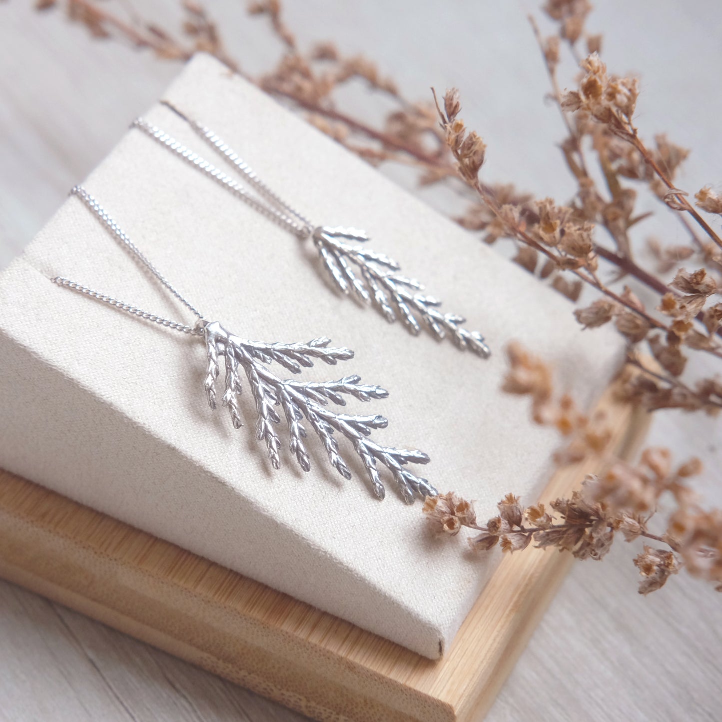 Small Cedar Branch Necklace – Sterling Silver