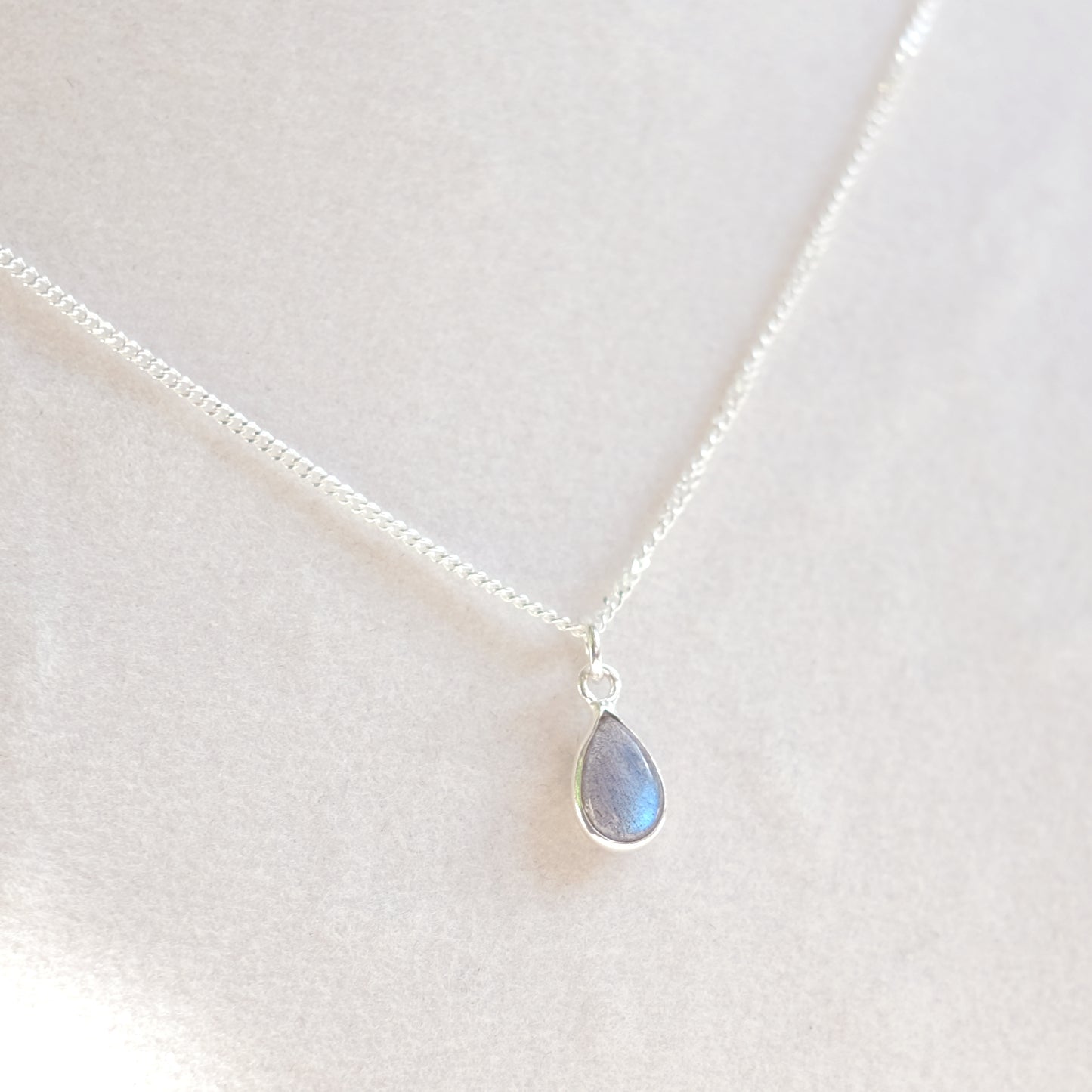 Labradorite Drop Necklace – Sterling Silver