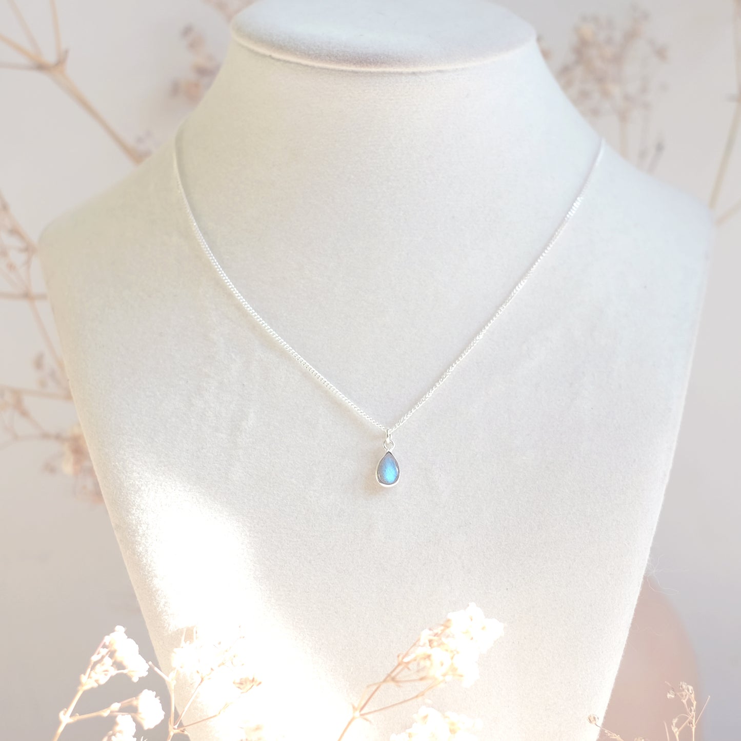 Labradorite Drop Necklace – Sterling Silver