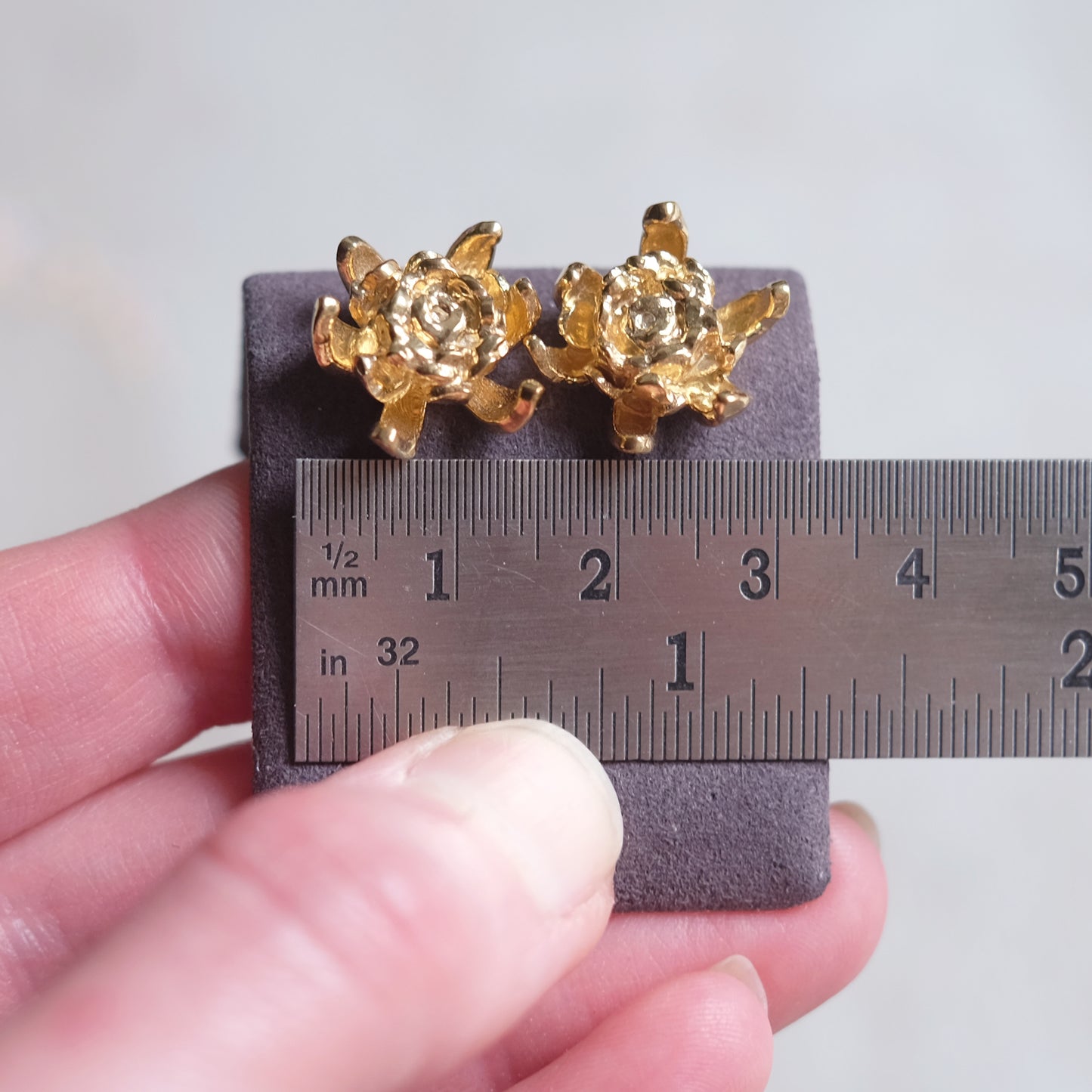 Chrysanthèmes - Boucles d'oreilles en vermeil 14K