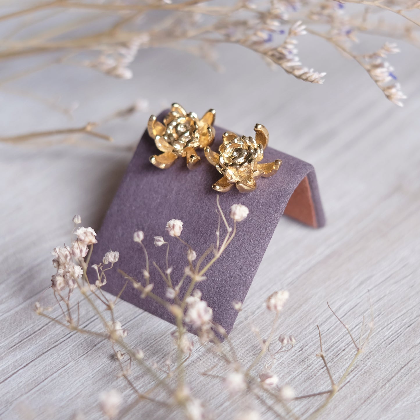 Chrysanthemum – 14K Vermeil Earrings