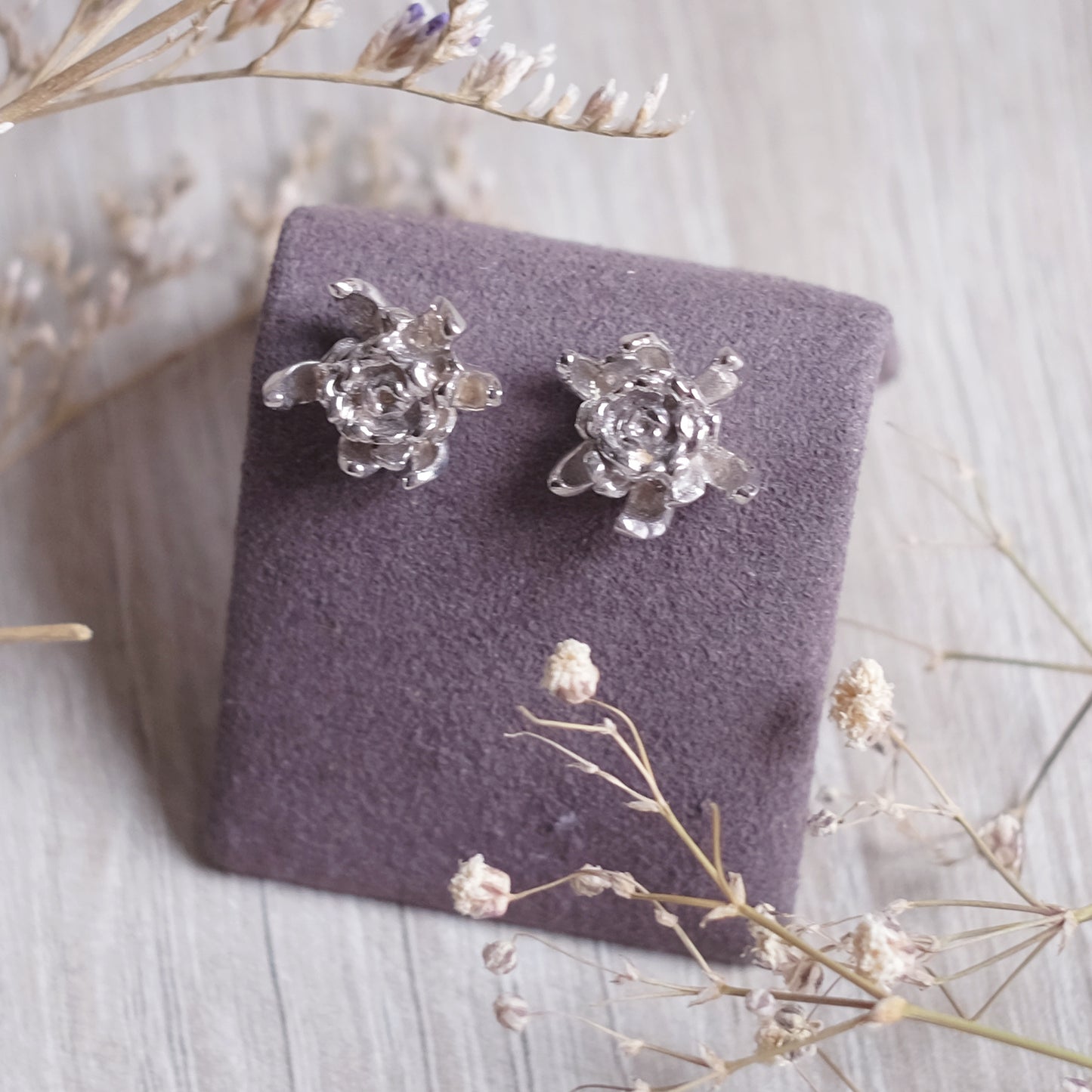Chrysanthemum – Rhodium-Plated 925 Sterling Silver Earrings