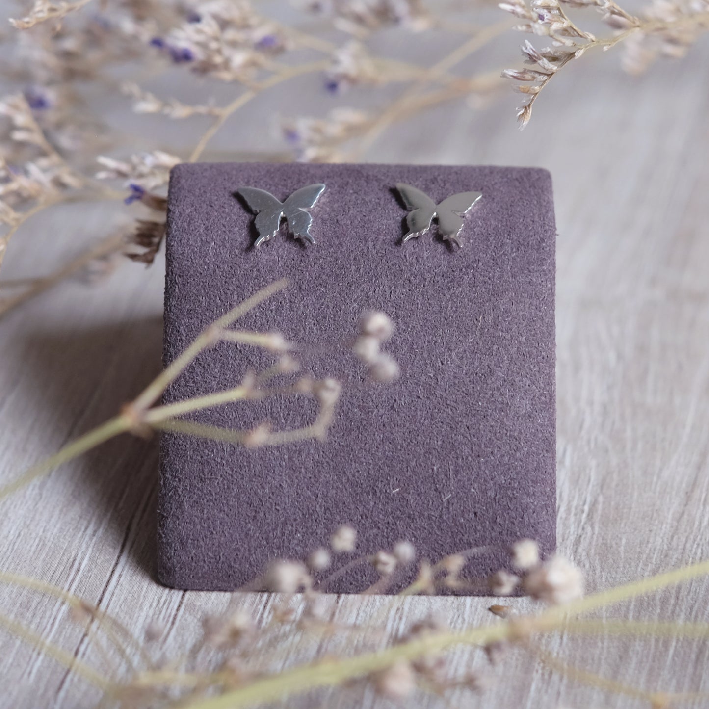 Tiny Butterfly Studs – Sterling Silver