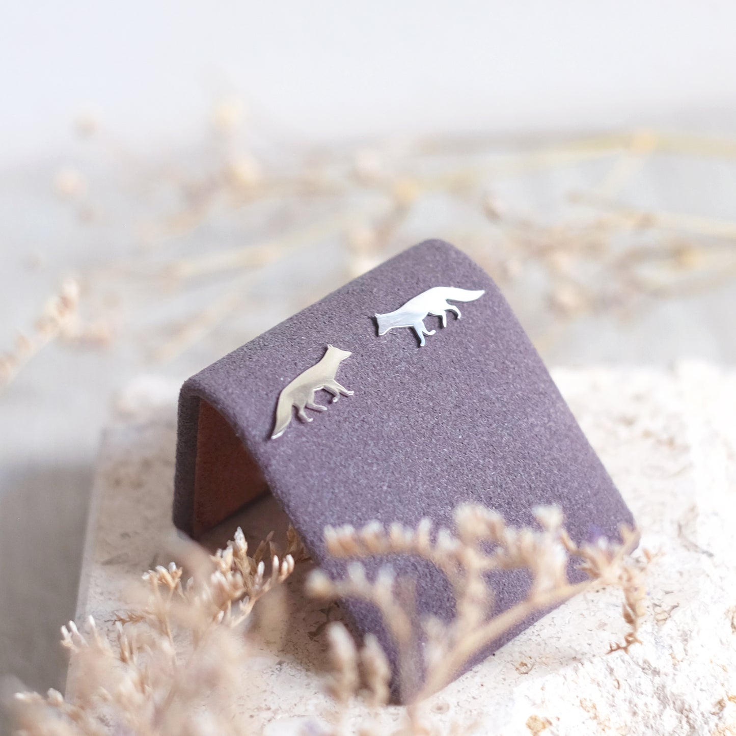 Tiny Fox Studs – Sterling Silver