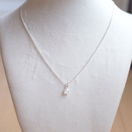 Tiny Quartz Necklace – Sterling Silver
