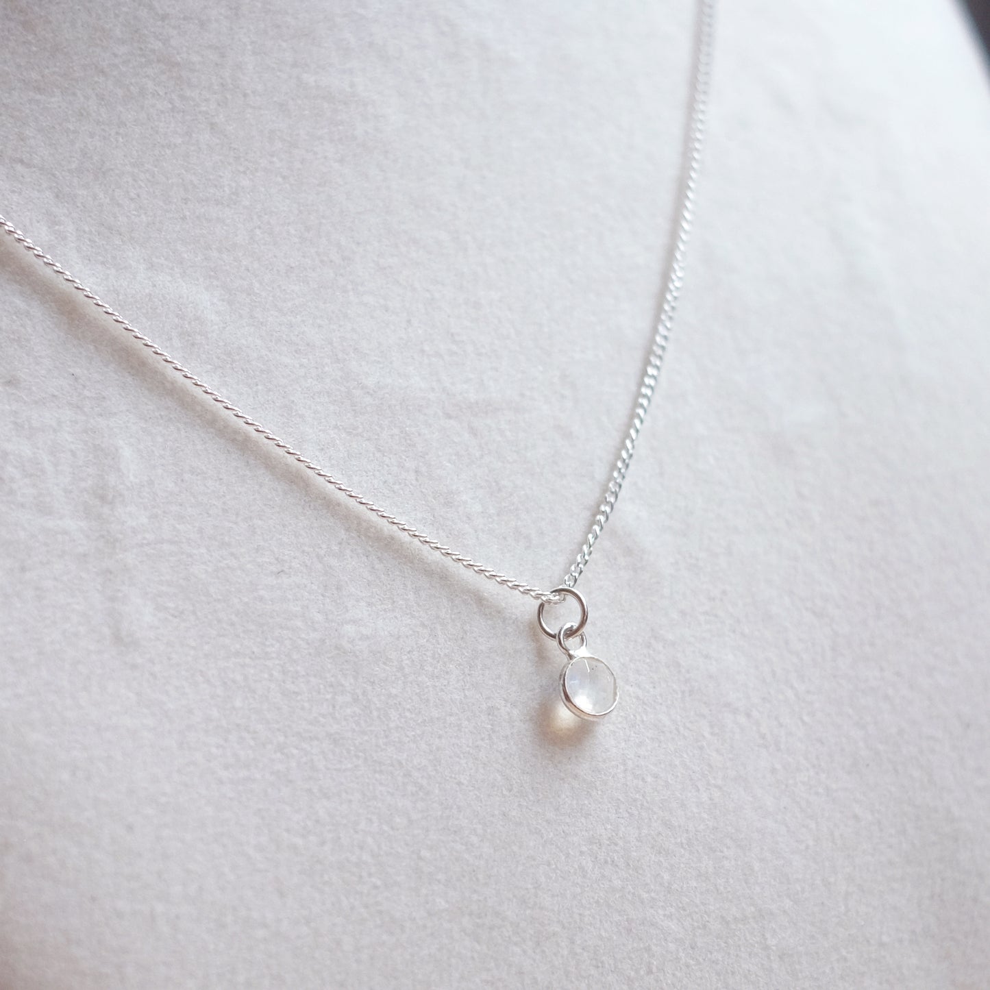 Tiny Quartz Necklace – Sterling Silver