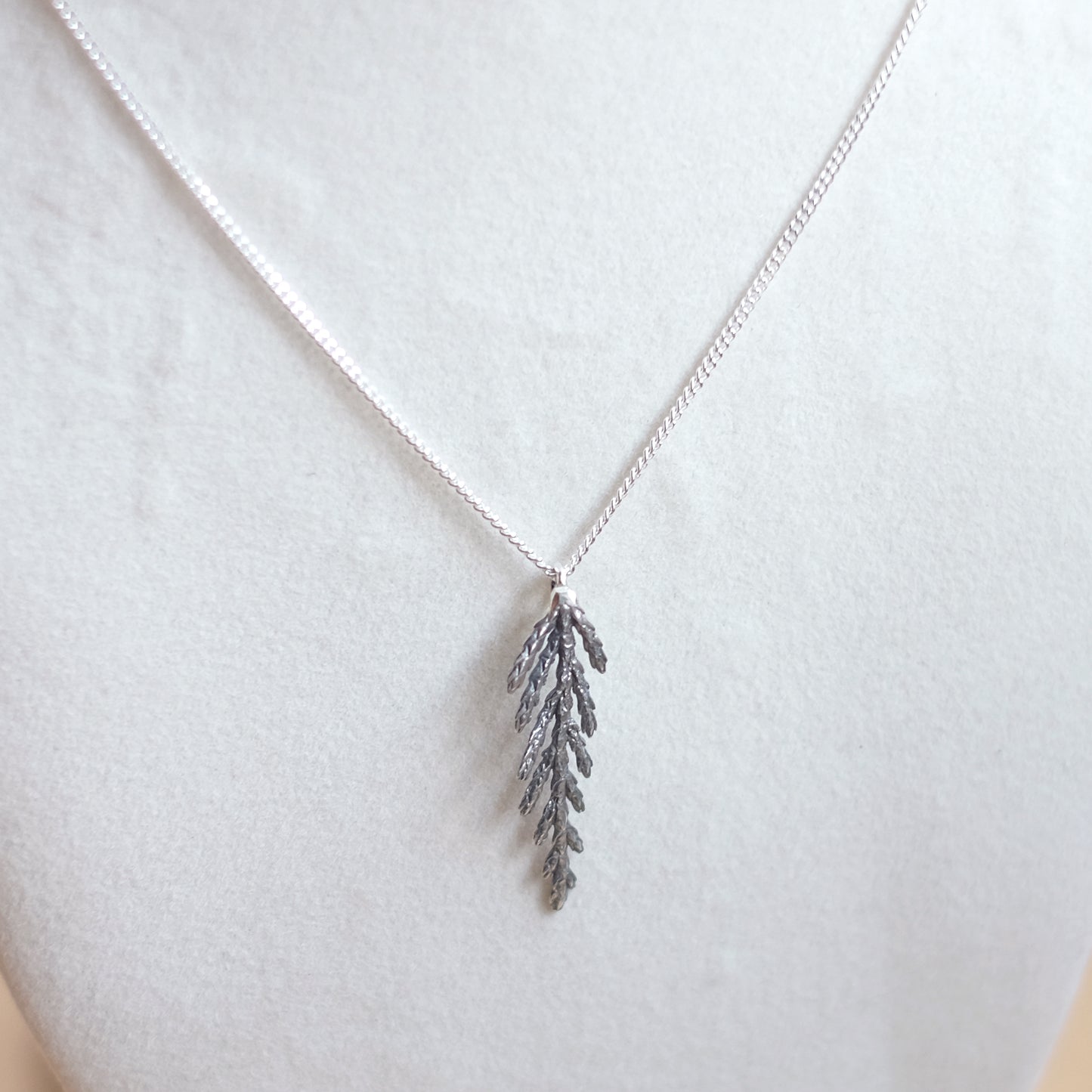 Small Cedar Branch Necklace – Sterling Silver