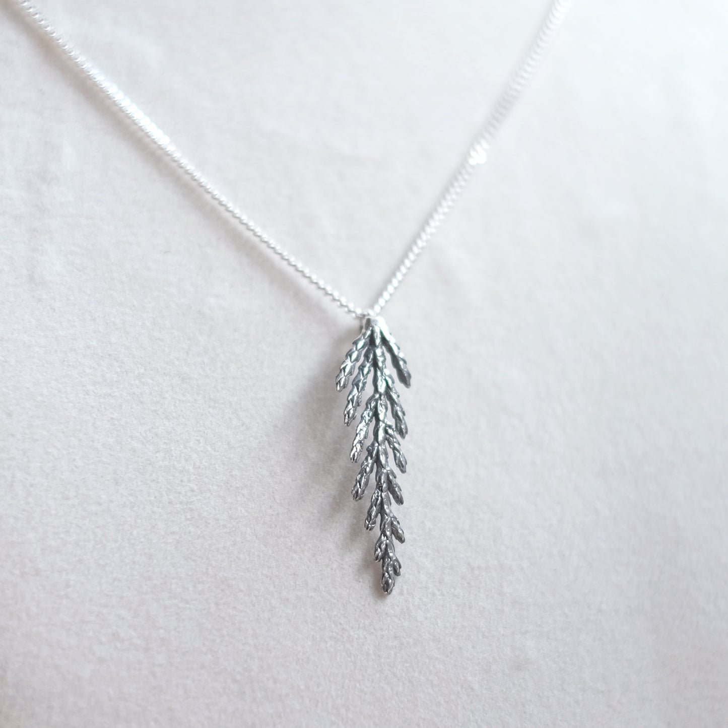 Small Cedar Branch Necklace – Sterling Silver