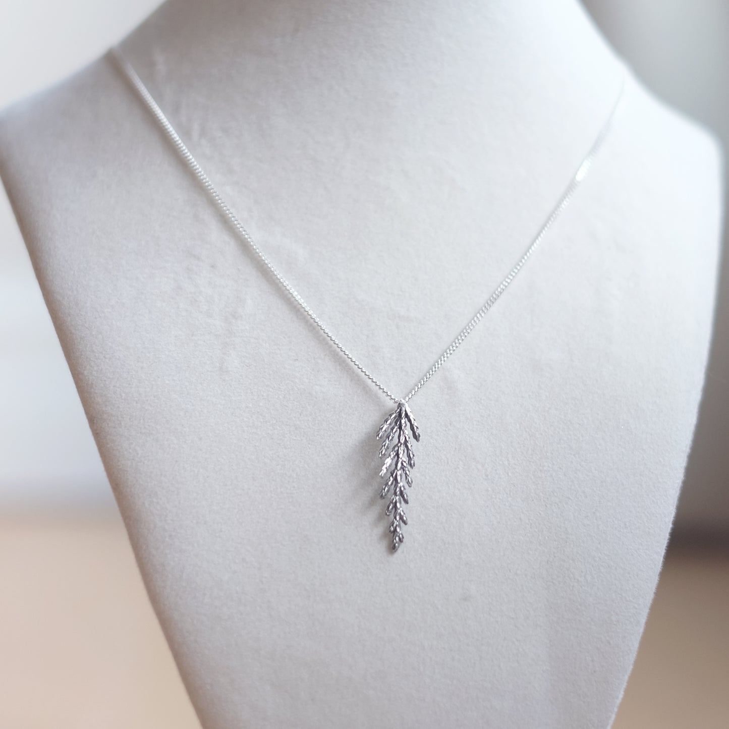 Small Cedar Branch Necklace – Sterling Silver