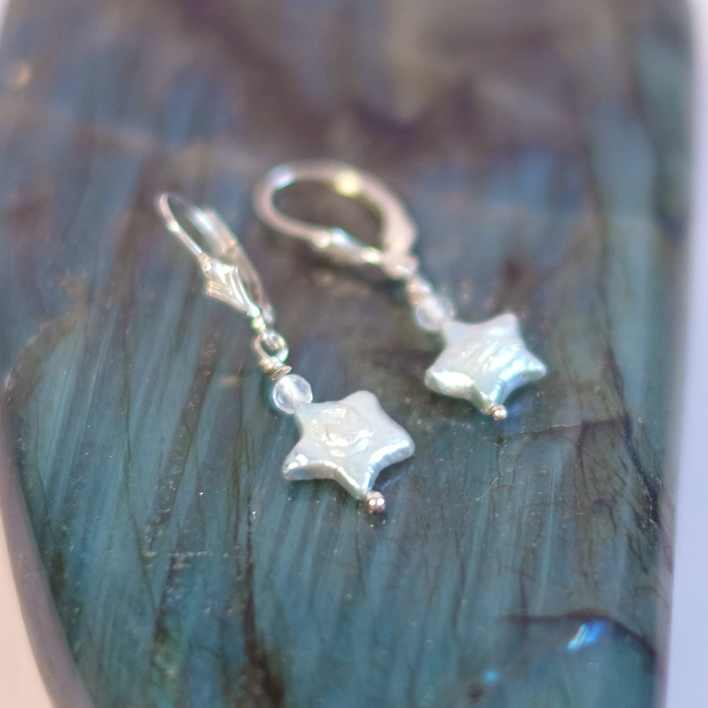 Starry Mother-of-Pearl Earrings – Sterling Silver