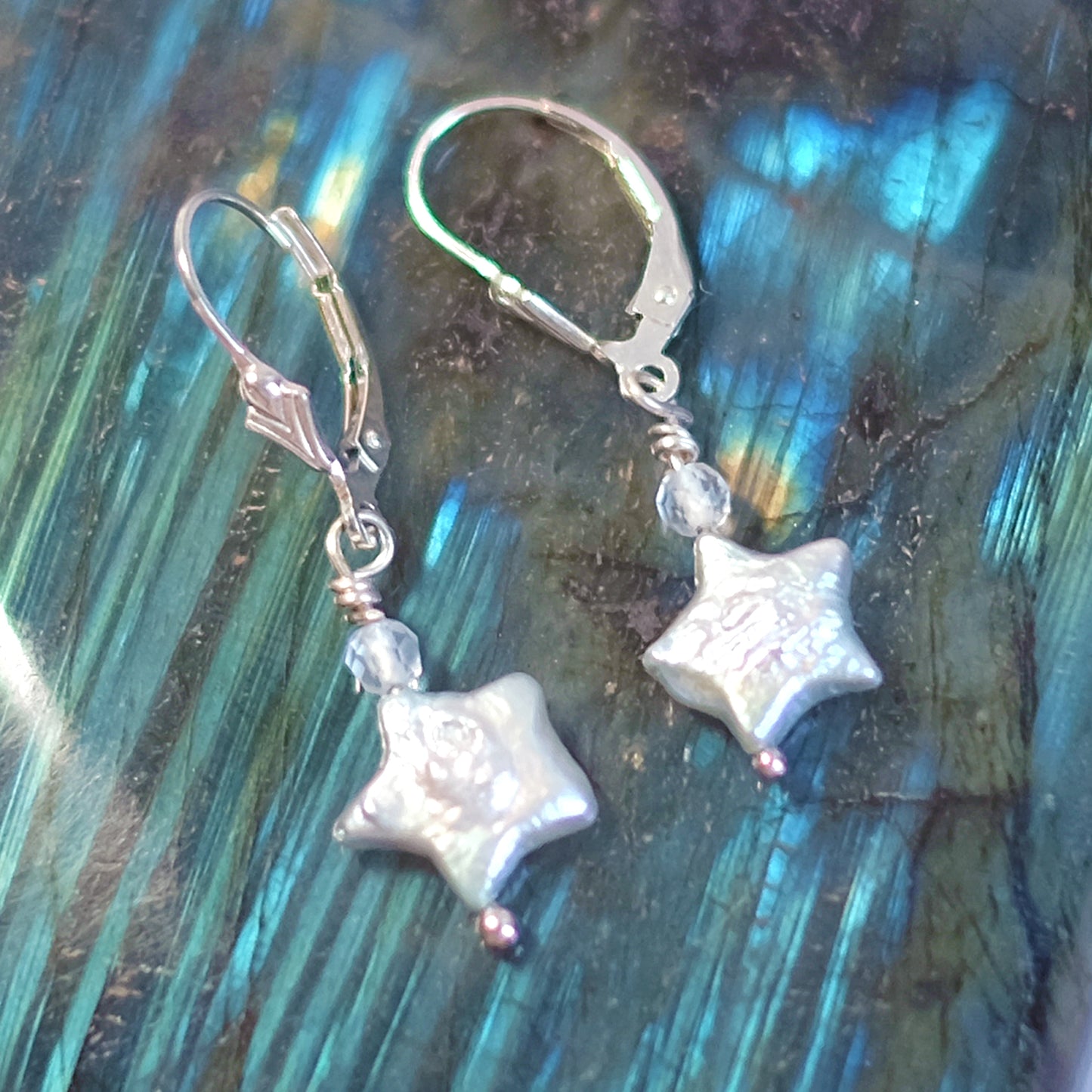 Starry Mother-of-Pearl Earrings – Sterling Silver