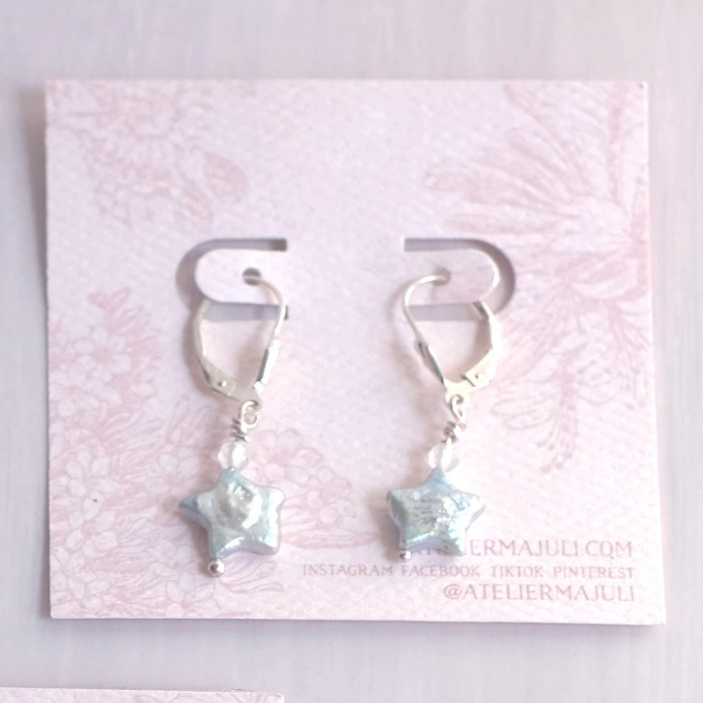 Starry Mother-of-Pearl Earrings – Sterling Silver