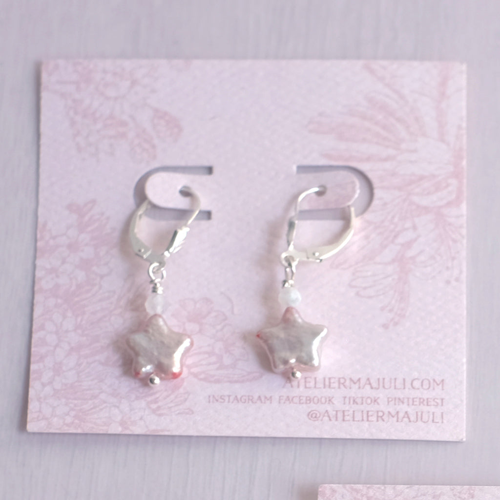 Starry Mother-of-Pearl Earrings – Sterling Silver