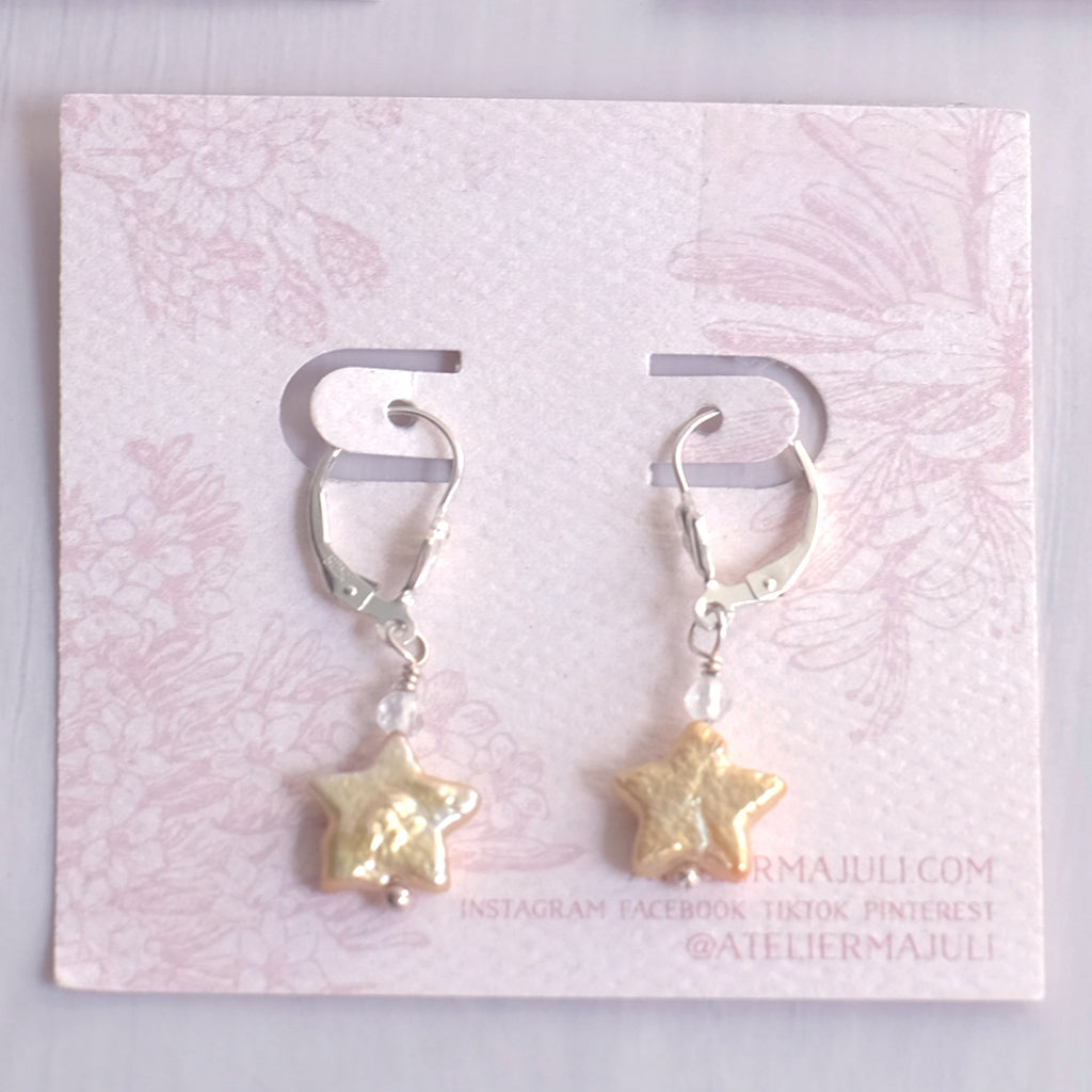 Starry Mother-of-Pearl Earrings – Sterling Silver