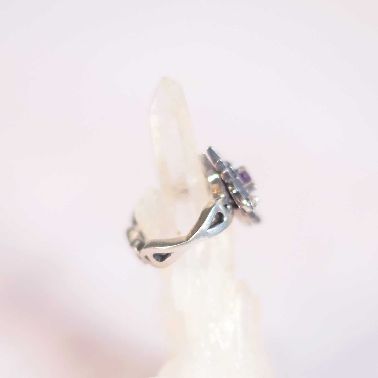 Sterling Silver Starbound Ring with Amethyst