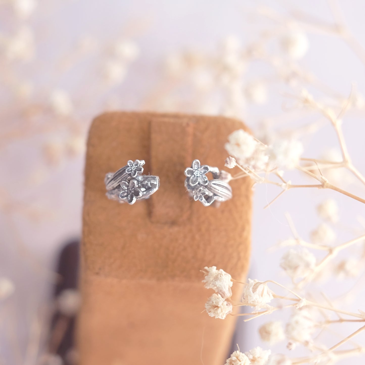 Sterling Silver Floral Open Ring