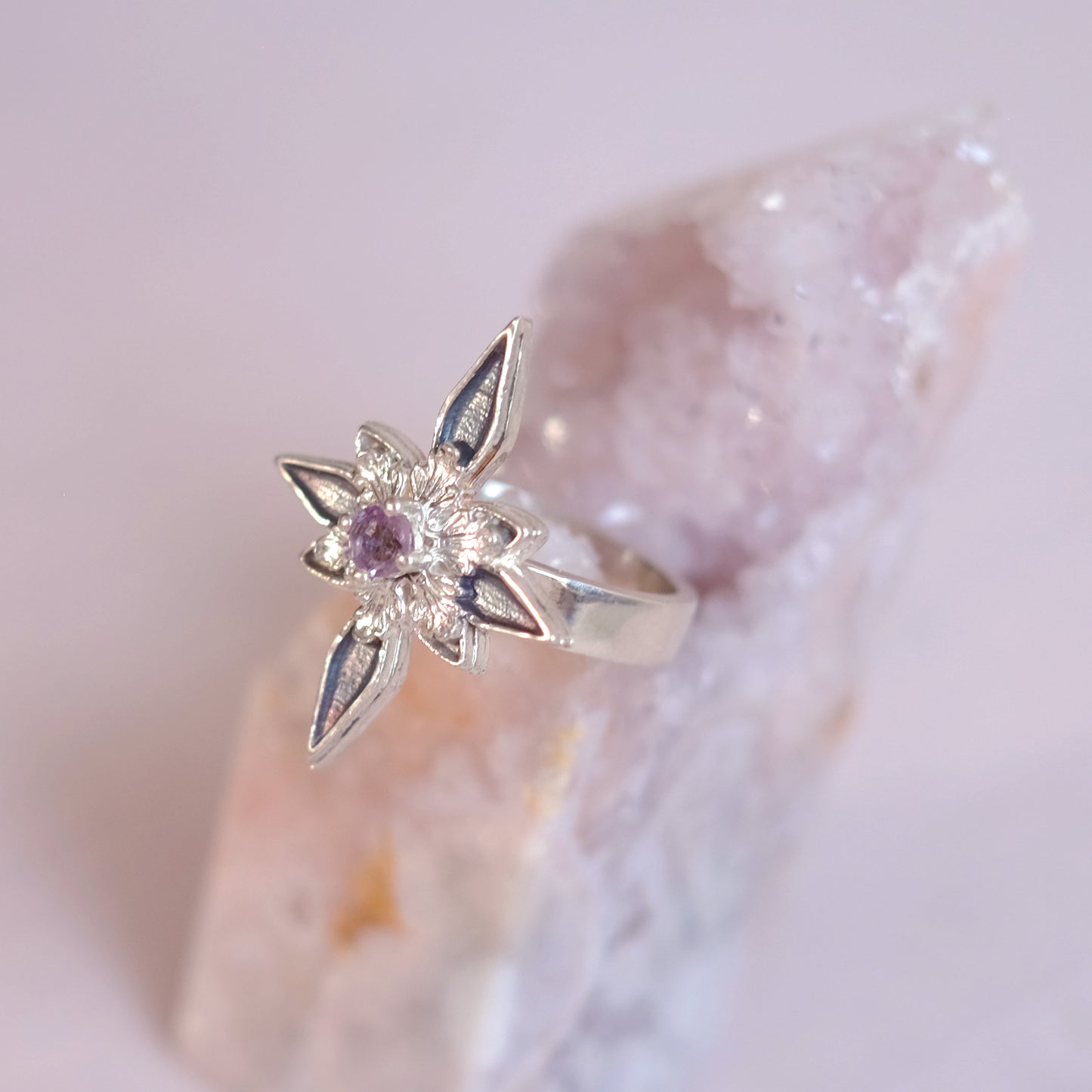 Sterling Silver Starfrost Ring with Amethyst