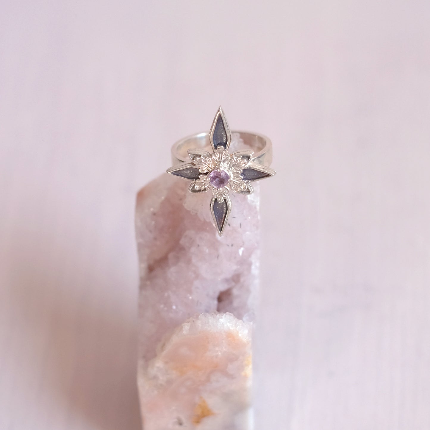 Sterling Silver Starfrost Ring with Amethyst