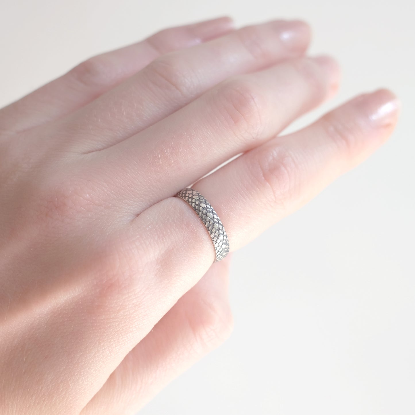 Sterling Silver Ring Dragon Scales