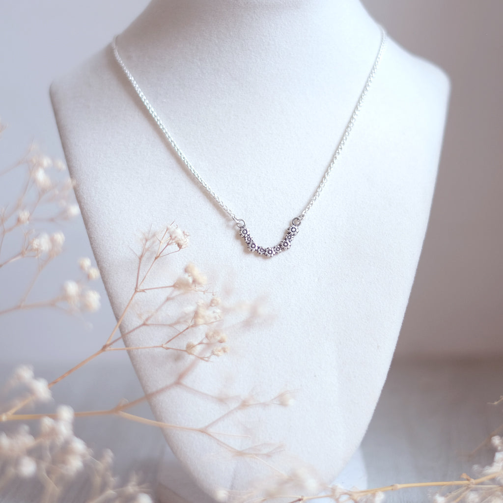 Small Wildflowers Arc – Sterling Silver Necklace