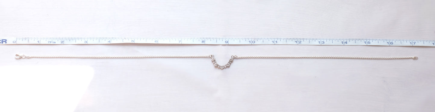 Small Wildflowers Arc – Sterling Silver Necklace