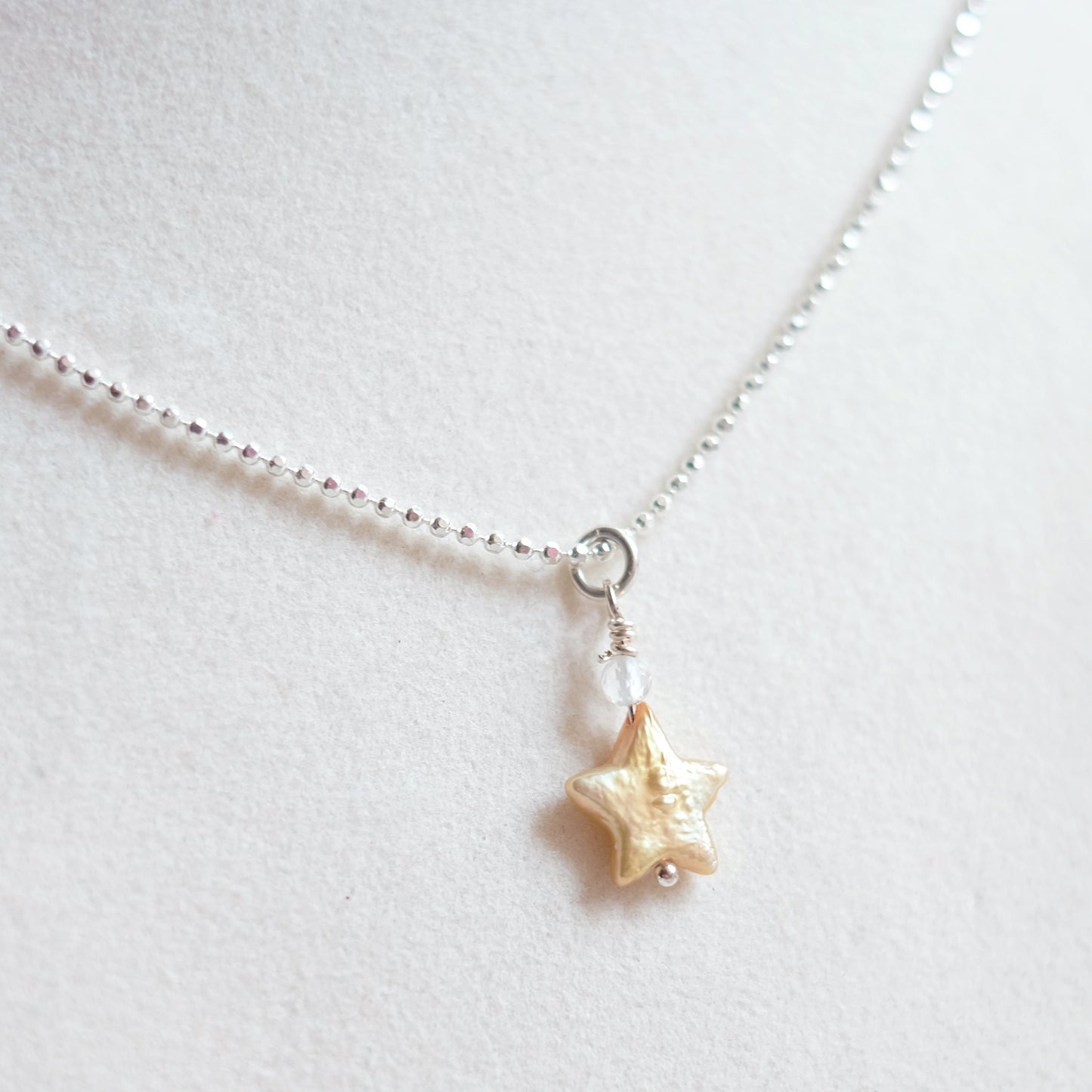 Yellow Mother-of-Pearl Star Necklace