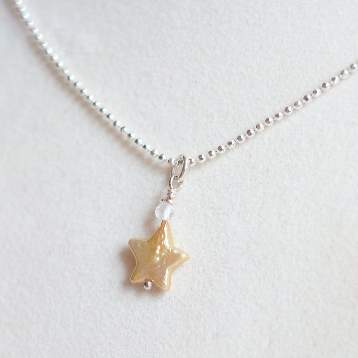 Yellow Mother-of-Pearl Star Necklace