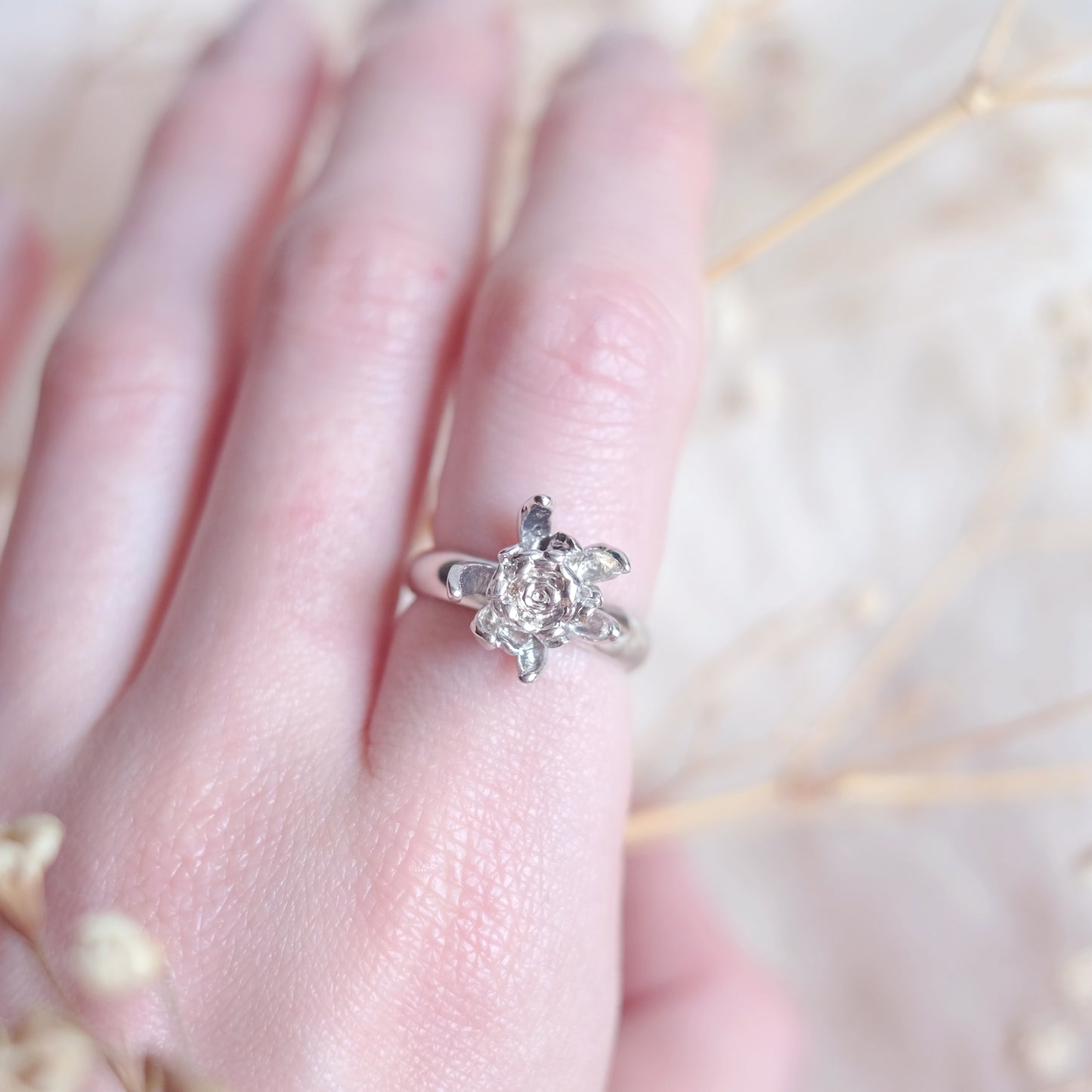 Chrysanthème - bague en argent sterling